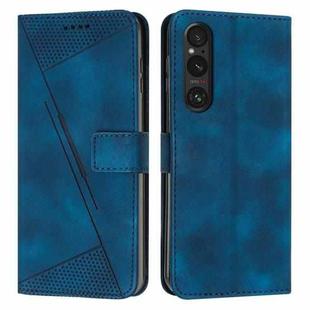 For Sony Xperia 1 V 2023 Dream Triangle Leather Phone Case with Lanyard(Blue)