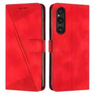 For Sony Xperia 1 V 2023 Dream Triangle Leather Phone Case with Lanyard(Red)