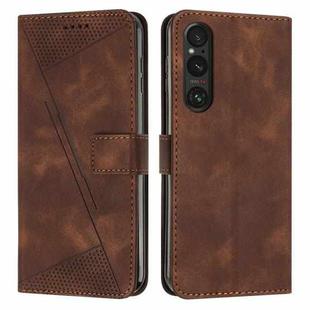 For Sony Xperia 1 V 2023 Dream Triangle Leather Phone Case with Lanyard(Brown)