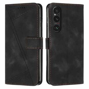 For Sony Xperia 1 V 2023 Dream Triangle Leather Phone Case with Lanyard(Black)