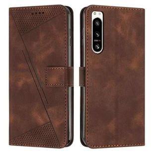 For Sony Xperia 5 IV Dream Triangle Leather Phone Case with Lanyard(Brown)