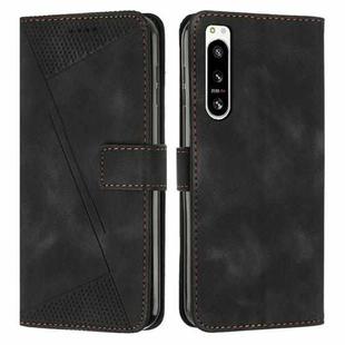 For Sony Xperia 5 IV Dream Triangle Leather Phone Case with Lanyard(Black)