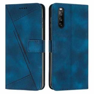 For Sony Xperia 10 IV Dream Triangle Leather Phone Case with Lanyard(Blue)