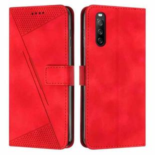 For Sony Xperia 10 IV Dream Triangle Leather Phone Case with Lanyard(Red)