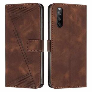 For Sony Xperia 10 IV Dream Triangle Leather Phone Case with Lanyard(Brown)
