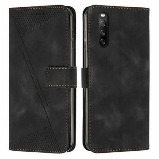 For Sony Xperia 10 IV Dream Triangle Leather Phone Case with Lanyard(Black)