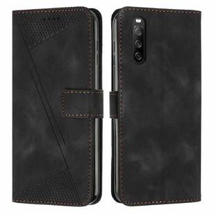 For Sony Xperia 10 V 2023 Dream Triangle Leather Phone Case with Lanyard(Black)