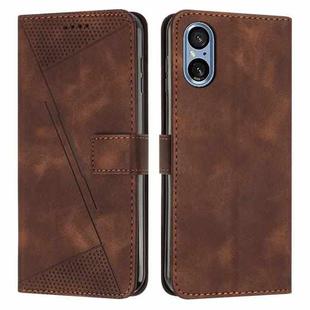For Sony Xperia 5 V Dream Triangle Leather Phone Case with Lanyard(Brown)