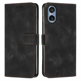 For Sony Xperia 5 V Dream Triangle Leather Phone Case with Lanyard(Black)