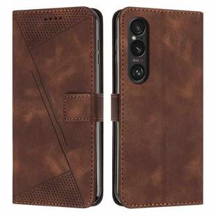 For Sony Xperia 1 VI Dream Triangle Leather Phone Case with Lanyard(Brown)