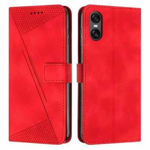 For Sony Xperia 10 VI Dream Triangle Leather Phone Case with Lanyard(Red)