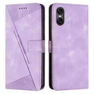 For Sony Xperia 10 VI Dream Triangle Leather Phone Case with Lanyard(Purple)