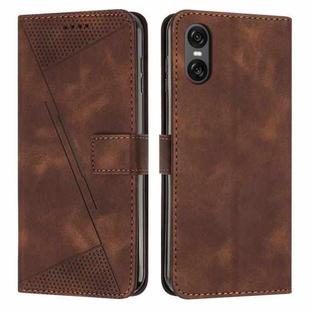 For Sony Xperia 10 VI Dream Triangle Leather Phone Case with Lanyard(Brown)