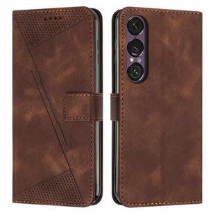 For Sony Xperia 1 VII Dream Triangle Leather Phone Case with Lanyard(Brown)