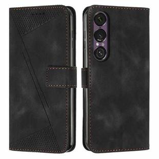 For Sony Xperia 1 VII Dream Triangle Leather Phone Case with Lanyard(Black)