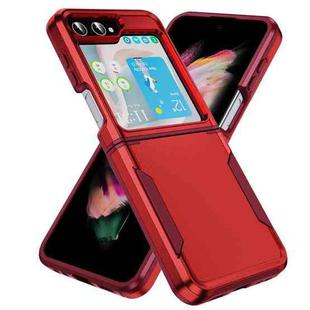 For Samsung Galaxy Z Flip5 5G Pioneer Armor Heavy Duty PC + TPU Phone Case(Red + Rose Red)