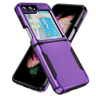 For Samsung Galaxy Z Flip5 5G Pioneer Armor Heavy Duty PC + TPU Phone Case(Purple Black)