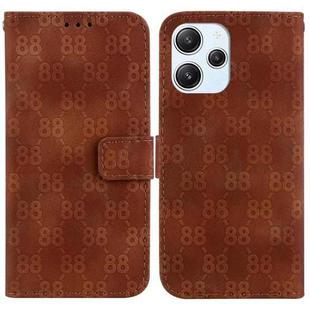 For Xiaomi Redmi 12 Double 8-shaped Embossed Leather Phone Case(Brown)