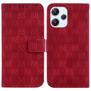 For Xiaomi Redmi 12 Double 8-shaped Embossed Leather Phone Case(Red)