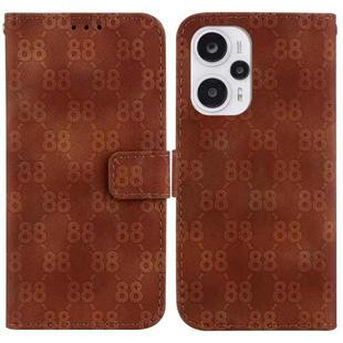 For Xiaomi Poco F5 / Note 12 Turbo Double 8-shaped Embossed Leather Phone Case(Brown)