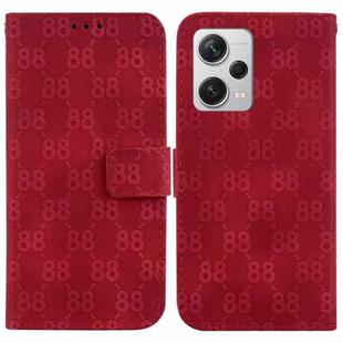 For Xiaomi Redmi Note 12 Pro+ Global Double 8-shaped Embossed Leather Phone Case(Red)