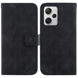 For Xiaomi Redmi Note 12 Pro+ Global Double 8-shaped Embossed Leather Phone Case(Black)