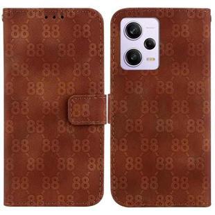 For Xiaomi Redmi Note 12 Pro 5G Global Double 8-shaped Embossed Leather Phone Case(Brown)