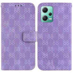 For Xiaomi Redmi Note 12 5G Global/Poco X5 Double 8-shaped Embossed Leather Phone Case(Purple)