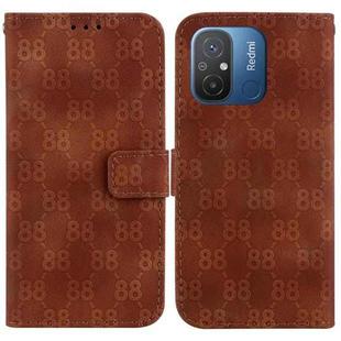 For Xiaomi Redmi 12C / 11A Double 8-shaped Embossed Leather Phone Case(Brown)