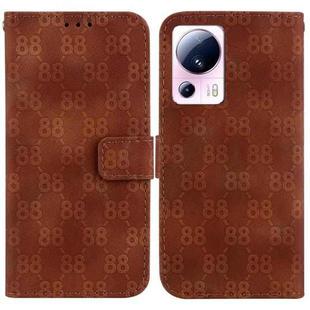 For Xiaomi 13 Lite / Civi 2 Double 8-shaped Embossed Leather Phone Case(Brown)