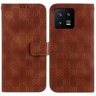 For Xiaomi 13 5G Double 8-shaped Embossed Leather Phone Case(Brown)