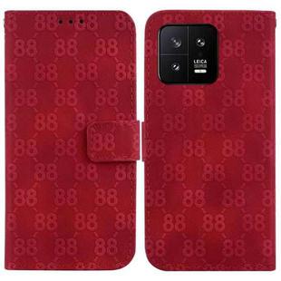 For Xiaomi 13 5G Double 8-shaped Embossed Leather Phone Case(Red)