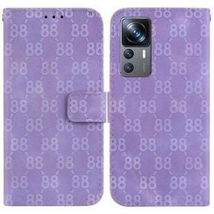 For Xiaomi 12T / 12T Pro Double 8-shaped Embossed Leather Phone Case(Purple)