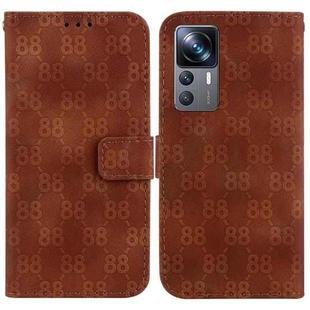 For Xiaomi 12T / 12T Pro Double 8-shaped Embossed Leather Phone Case(Brown)