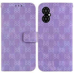 For Xiaomi Poco M4 5G Double 8-shaped Embossed Leather Phone Case(Purple)