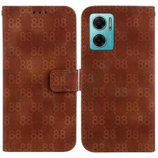 For Xiaomi Redmi Note 11E / Redmi 10 5G Double 8-shaped Embossed Leather Phone Case(Brown)