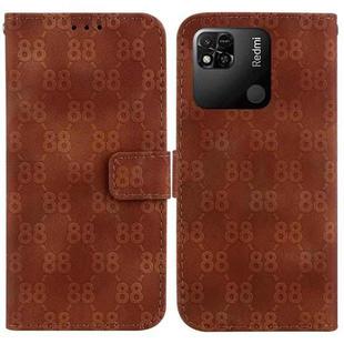 For Xiaomi Redmi 10A Double 8-shaped Embossed Leather Phone Case(Brown)