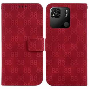 For Xiaomi Redmi 10A Double 8-shaped Embossed Leather Phone Case(Red)