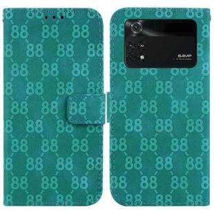For Xiaomi Poco M4 Pro Double 8-shaped Embossed Leather Phone Case(Green)