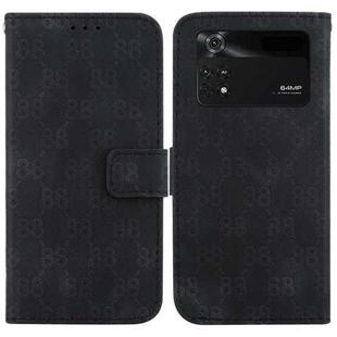 For Xiaomi Poco M4 Pro Double 8-shaped Embossed Leather Phone Case(Black)