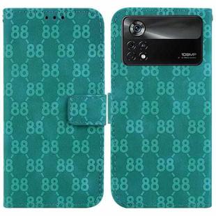 For Xiaomi Poco X4 Pro 5G Double 8-shaped Embossed Leather Phone Case(Green)