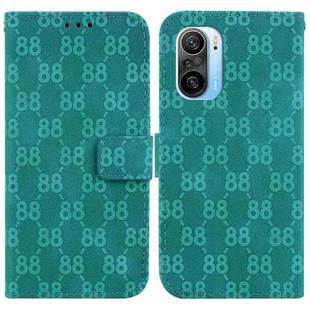 For Xiaomi Redmi K40/K40 Pro / Poco F3 Double 8-shaped Embossed Leather Phone Case(Green)