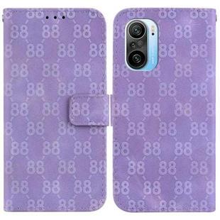 For Xiaomi Redmi K40/K40 Pro / Poco F3 Double 8-shaped Embossed Leather Phone Case(Purple)