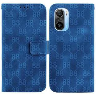 For Xiaomi Redmi K40/K40 Pro / Poco F3 Double 8-shaped Embossed Leather Phone Case(Blue)