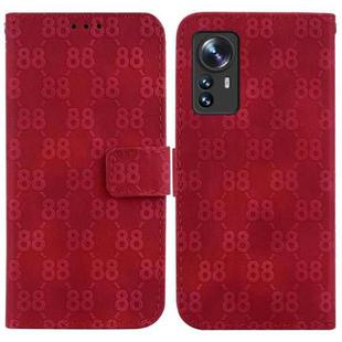 For Xiaomi 12 / 12X Double 8-shaped Embossed Leather Phone Case(Red)