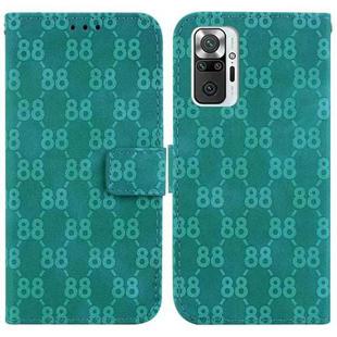 For Xiaomi Redmi Note 10 Lite / Note 10 Pro Double 8-shaped Embossed Leather Phone Case(Green)