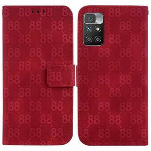 For Xiaomi Redmi 10 / 10 Prime Double 8-shaped Embossed Leather Phone Case(Red)