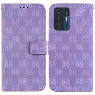 For Xiaomi 11T / 11T Pro Double 8-shaped Embossed Leather Phone Case(Purple)