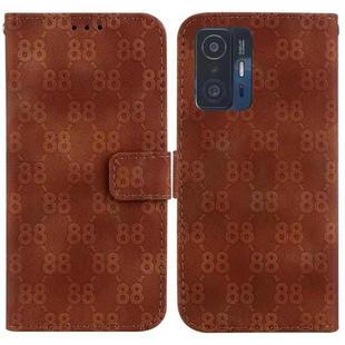 For Xiaomi 11T / 11T Pro Double 8-shaped Embossed Leather Phone Case(Brown)