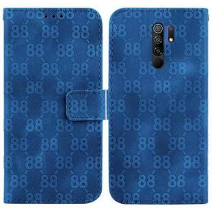 For Xiaomi Redmi 9/9 Prime / Poco M2 Double 8-shaped Embossed Leather Phone Case(Blue)